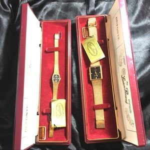 VINTAGE LUCIEN PICCARD HIS & HERS WATCHES   "NEW"